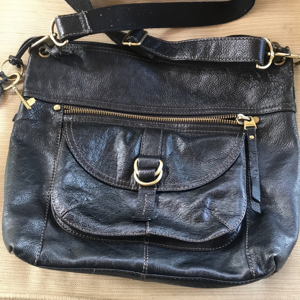 Fossil leather crossbody handbag
